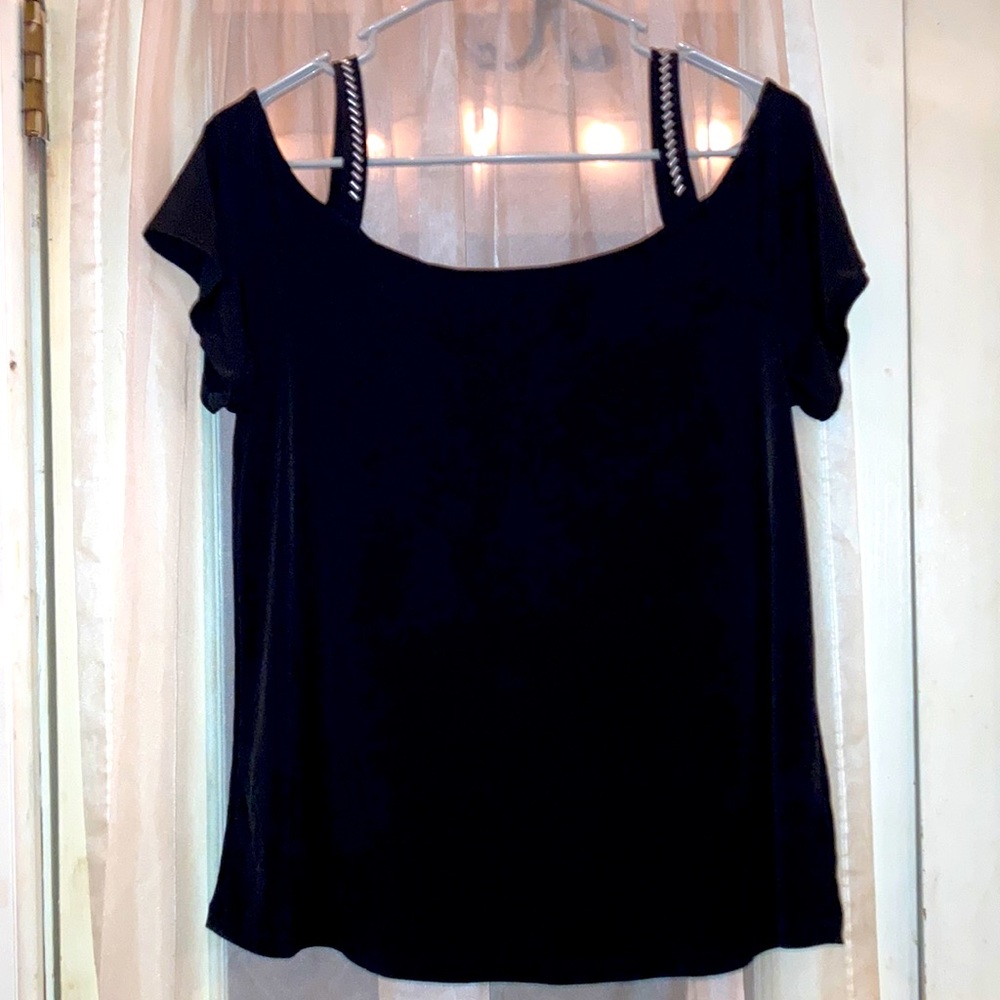 MICHAEL Michael Kors Black Off the Shoulder Top